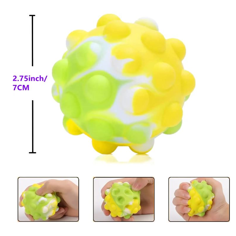 Lot de 4 balles Anti-Stress colorées Fidget Balls