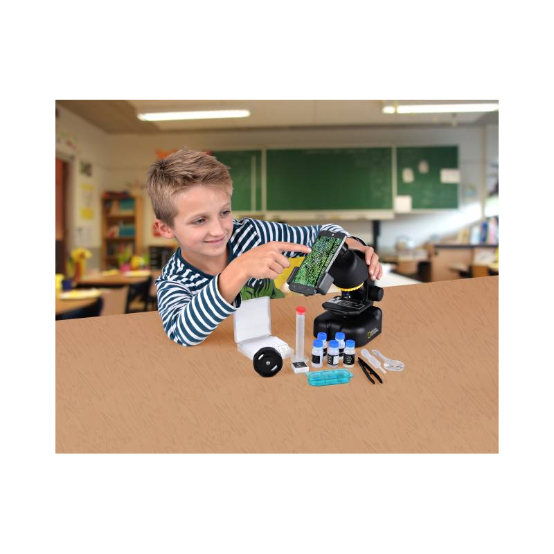 Microscope enfant - National Geographic - 40-640x - avec Adaptateur pour  Smartphone noir - Bresser