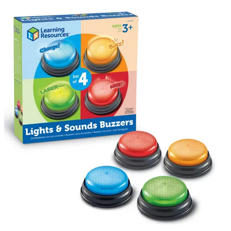 Tiandirenhe Buzzer avec fonction d'enregistrement, Answer Buzzers, appareil  d'enregistrement pour enfants, 4 boutons colorés orange, bleu, vert, rose