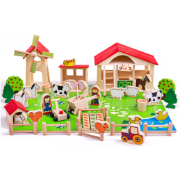 Ferme avec figurines, animaux et accessoires