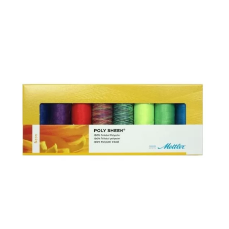 Coffret 8 fils à broder Mettler Polysheen Neon