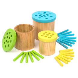 Pots de rempotage en bois colorés (Pailles)