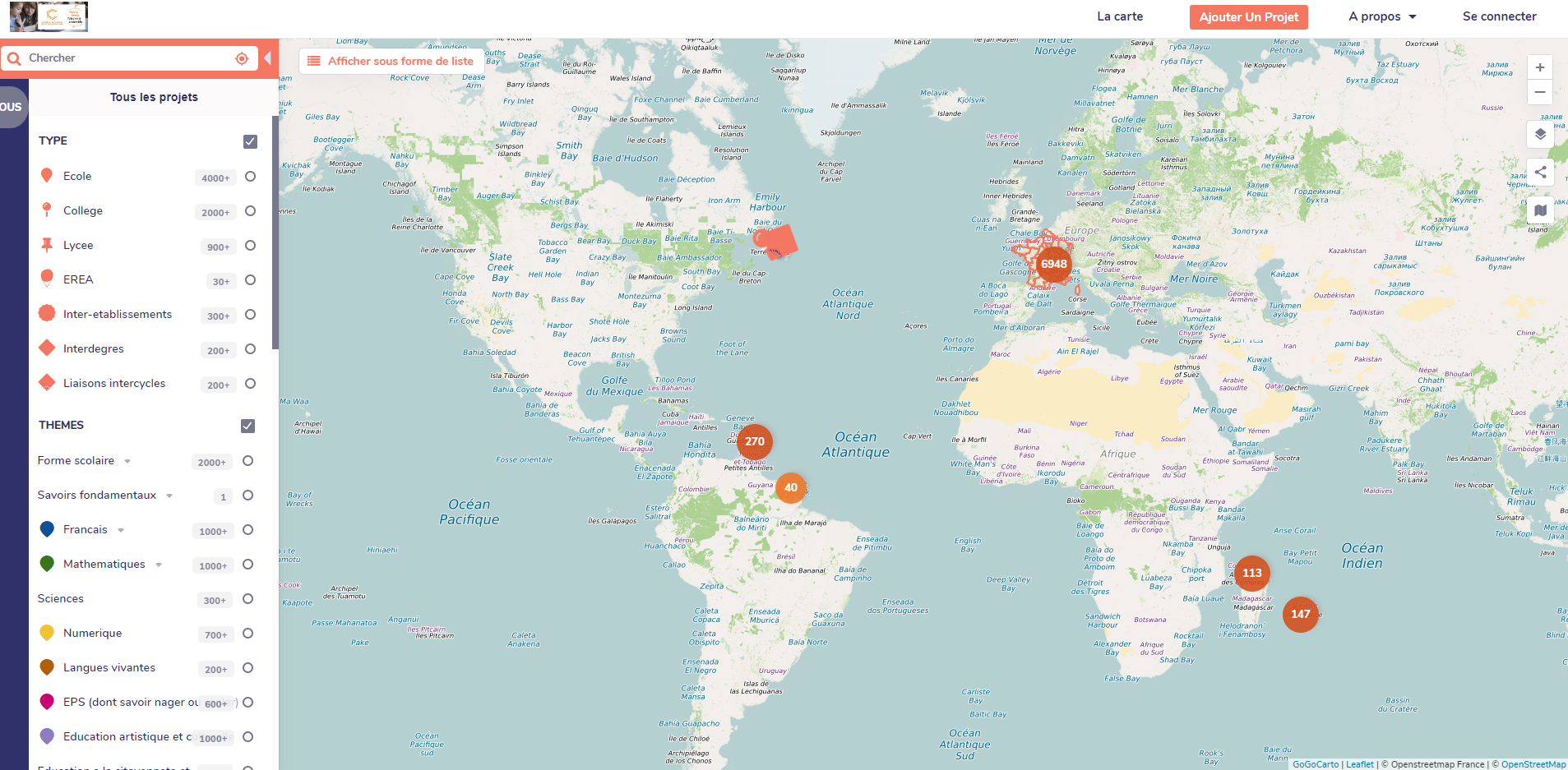 CARTE INTERACTIVE DES PROJETS INNOVANTS CNR NEFLE